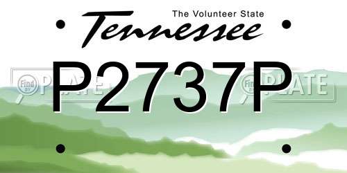 P2737P Tennessee License Plate