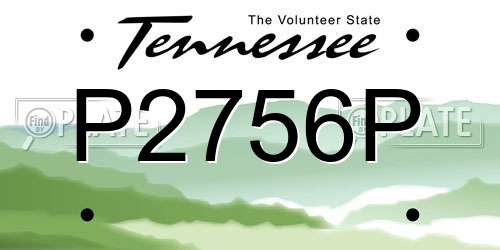 P2756P Tennessee License Plate