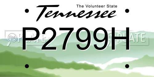 P2799H Tennessee License Plate