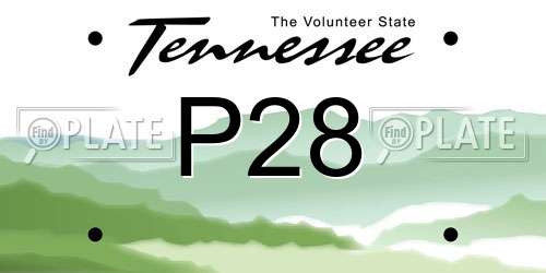 P28 Tennessee License Plate