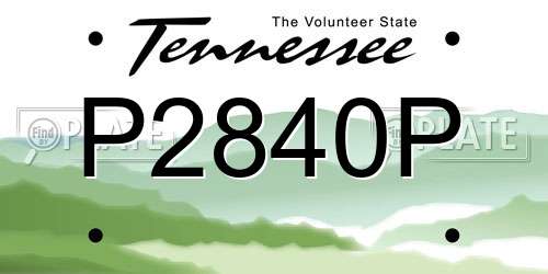 P2840P Tennessee License Plate