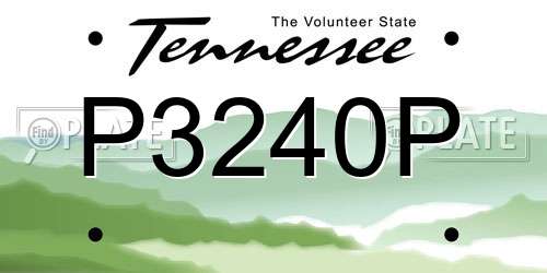 P3240P Tennessee License Plate