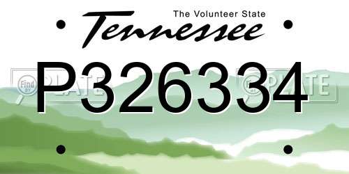 P326334 Tennessee License Plate