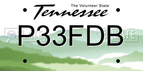 P33FDB Tennessee License Plate