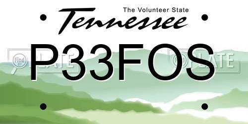 P33FOS Tennessee License Plate