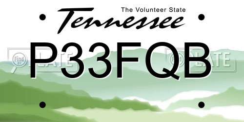 P33FQB Tennessee License Plate