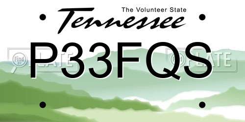 P33FQS Tennessee License Plate