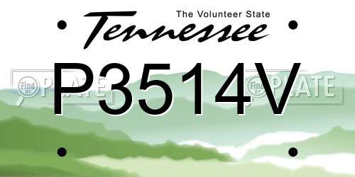 P3514V Tennessee License Plate