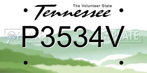 P3534V Tennessee License Plate