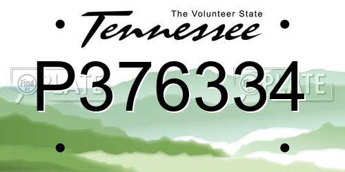 P376334 Tennessee License Plate
