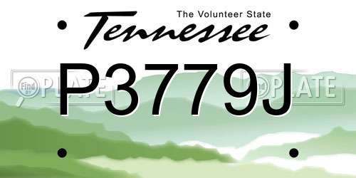 P3779J Tennessee License Plate