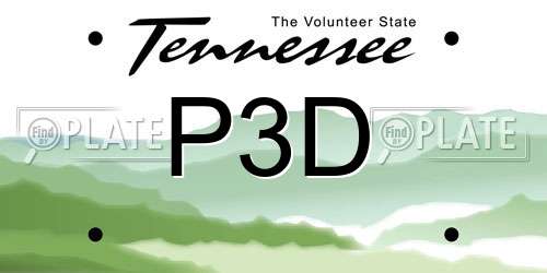 P3D Tennessee License Plate