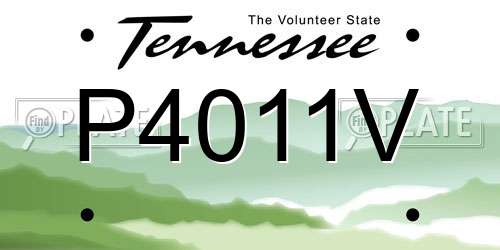 P4011V Tennessee License Plate