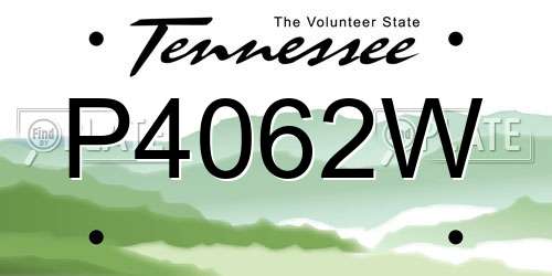 P4062W Tennessee License Plate