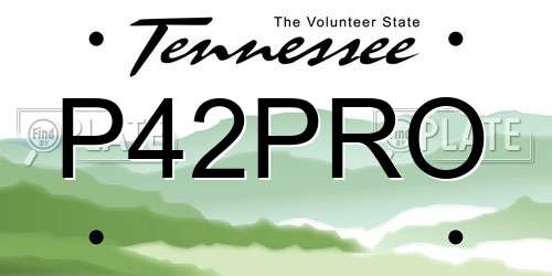 P42PRO Tennessee License Plate
