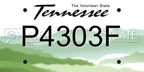 P4303F Tennessee License Plate