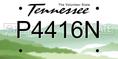 P4416N Tennessee License Plate
