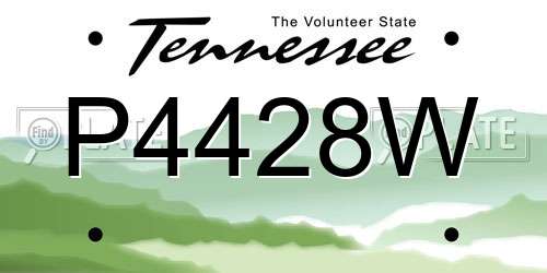 P4428W Tennessee License Plate