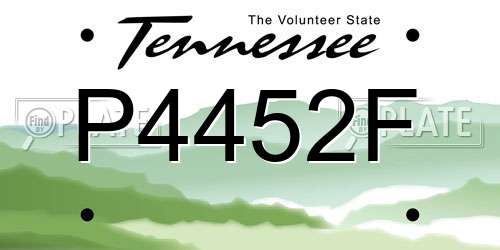 P4452F Tennessee License Plate