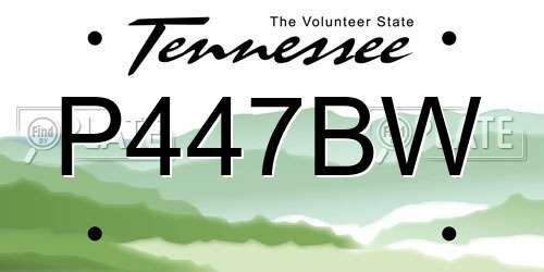 P447BW Tennessee License Plate