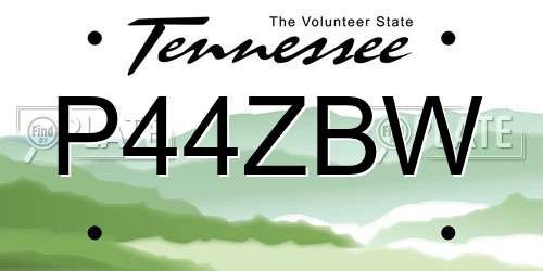 P44ZBW Tennessee License Plate
