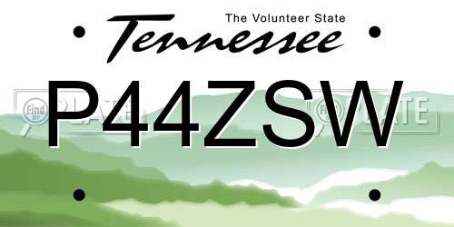 P44ZSW Tennessee License Plate