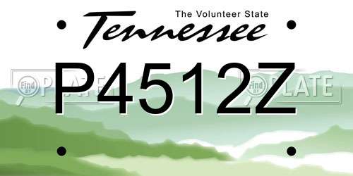 P4512Z Tennessee License Plate