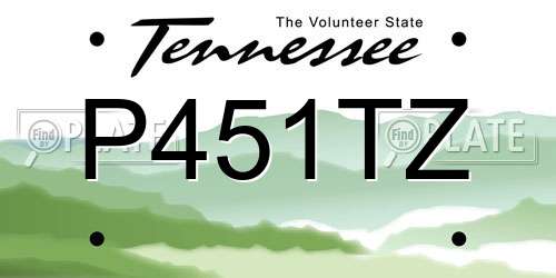 P451TZ Tennessee License Plate