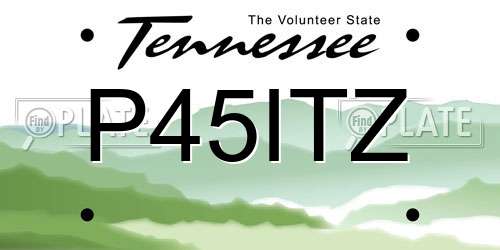 P45ITZ Tennessee License Plate