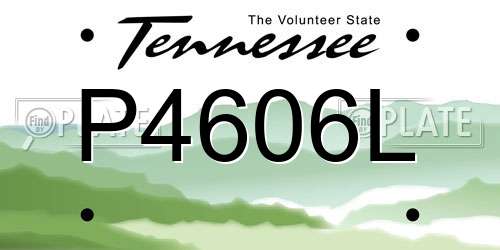 P4606L Tennessee License Plate