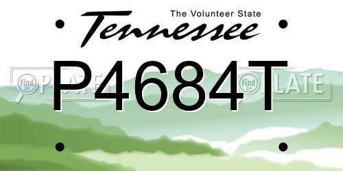P4684T Tennessee License Plate