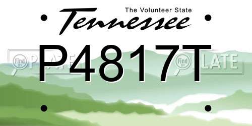 P4817T Tennessee License Plate