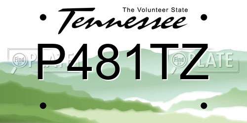 P481TZ Tennessee License Plate