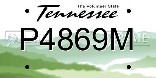 P4869M Tennessee License Plate