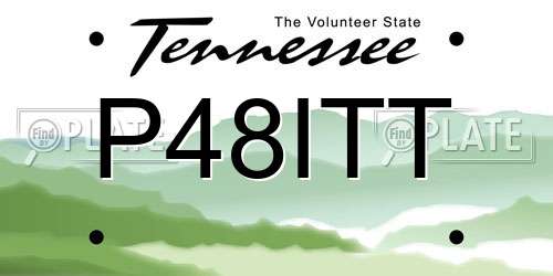 P48ITT Tennessee License Plate