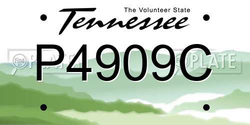 P4909C Tennessee License Plate