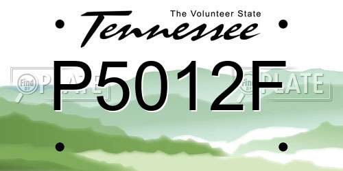 P5012F Tennessee License Plate