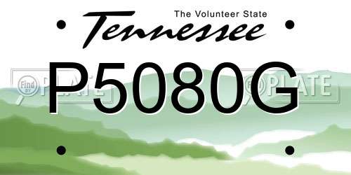 P5080G Tennessee License Plate