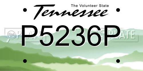 P5236P Tennessee License Plate