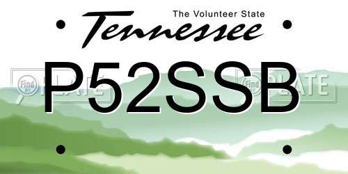 P52SSB Tennessee License Plate