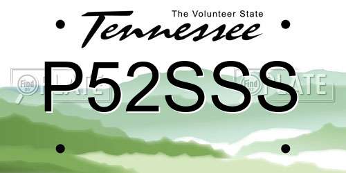 P52SSS Tennessee License Plate