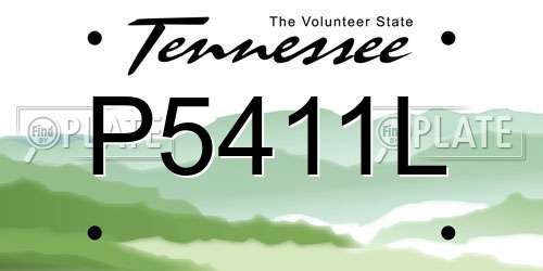 P5411L Tennessee License Plate