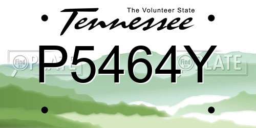 P5464Y Tennessee License Plate