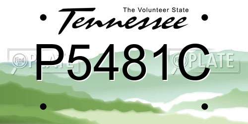 P5481C Tennessee License Plate
