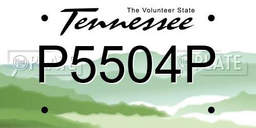 P5504P Tennessee License Plate