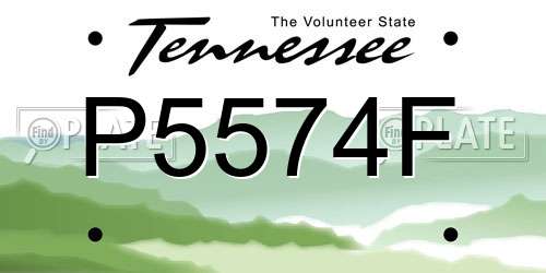 P5574F Tennessee License Plate