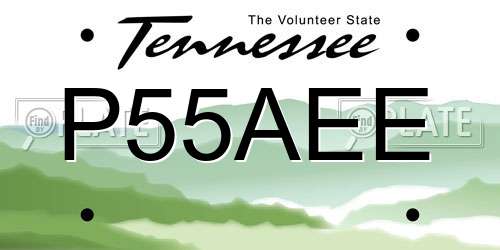 P55AEE Tennessee License Plate