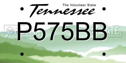 P575BB Tennessee License Plate