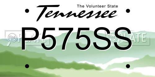 P575SS Tennessee License Plate