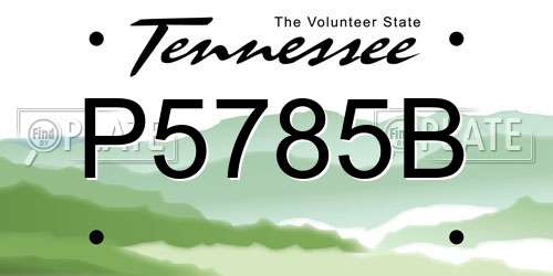 P5785B Tennessee License Plate